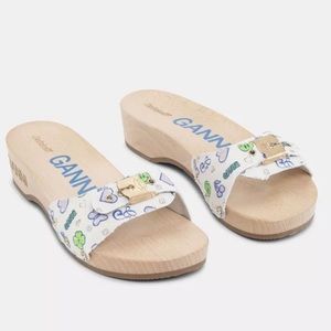 NEW Ganni x Dr Scholl’s Wood Slide Sandal